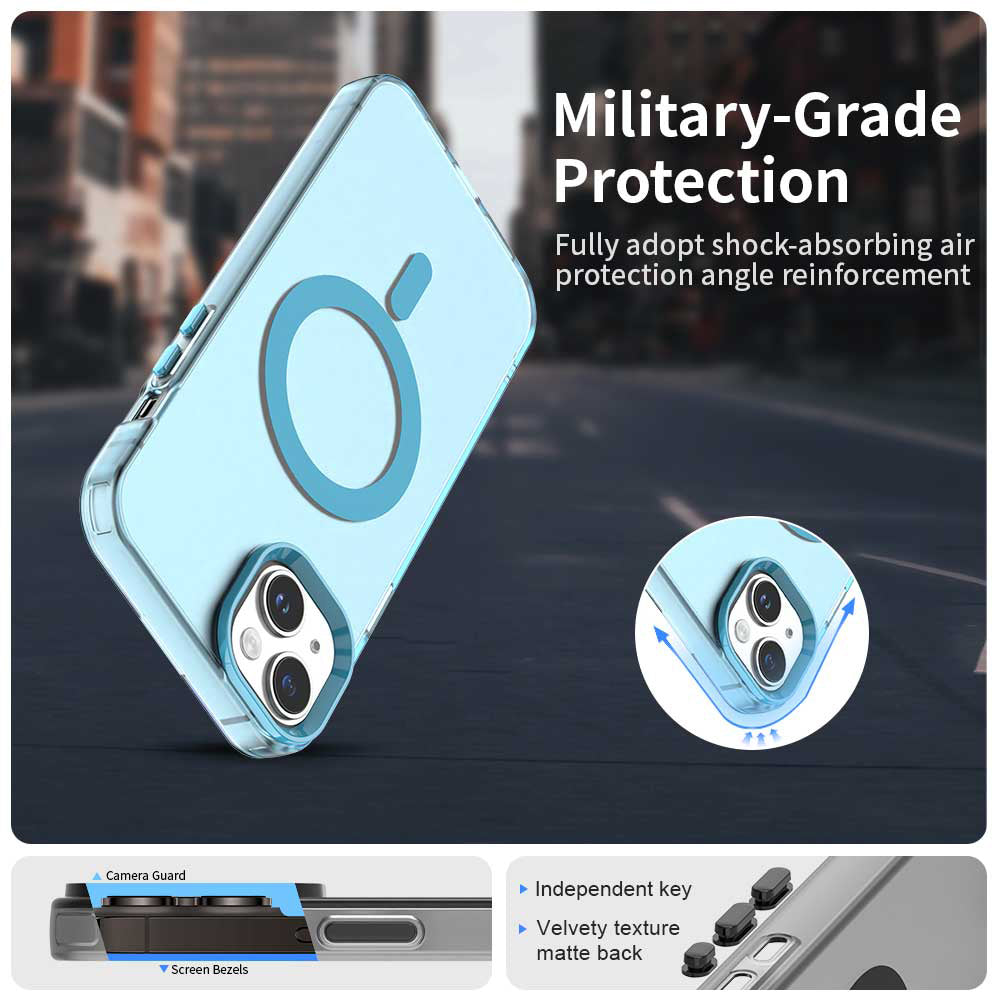 Coque MagSafe pour Apple iPhone 13, Techsuit, CandyCase, Bleue