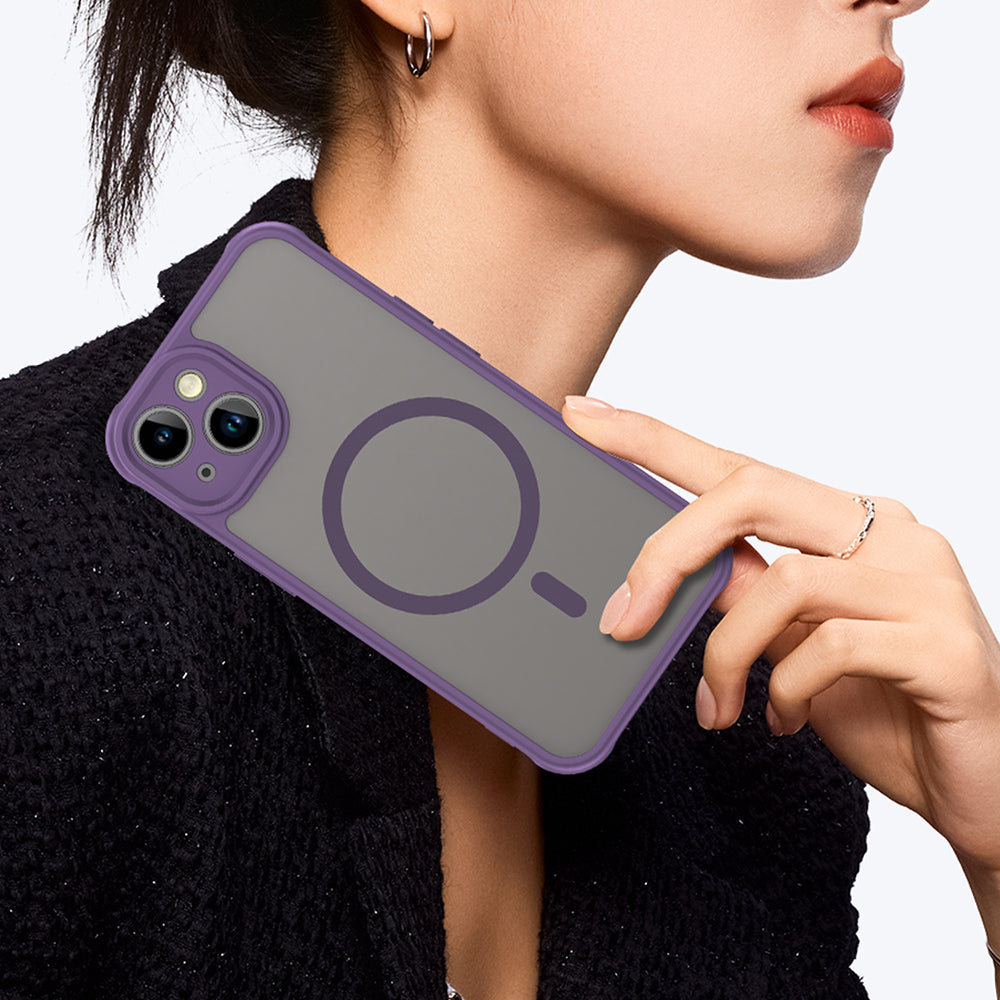 Coque MagSafe pour Apple iPhone 13, Techsuit, HaloFrost II, Violet