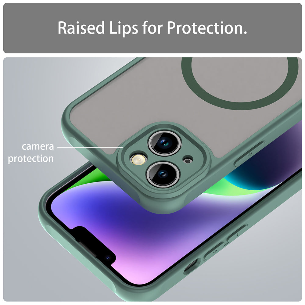 Coque MagSafe pour Apple iPhone 13, Techsuit, HaloFrost II, Vert