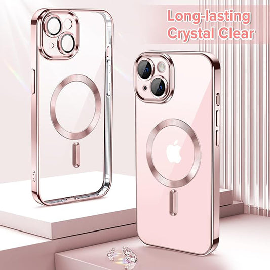 Coque MagSafe pour Apple iPhone 13, Techsuit, Luxury Crystal, Rose