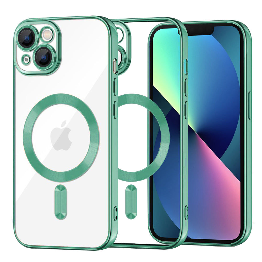 Coque MagSafe pour Apple iPhone 13, Techsuit, Luxury Crystal, Vert Clair