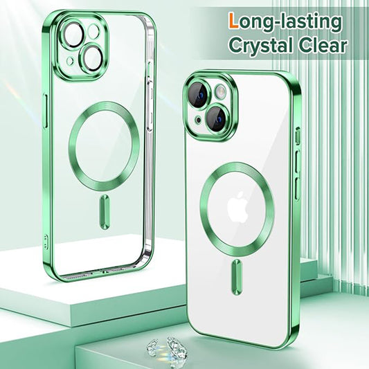 Coque MagSafe pour Apple iPhone 13, Techsuit, Luxury Crystal, Vert Clair