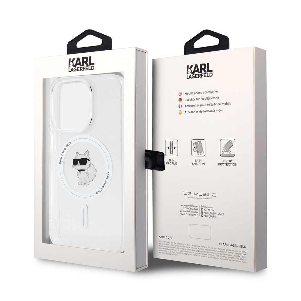MagSafe Case for Apple iPhone 14 Pro, Karl Lagerfeld, IML Choupette, Transparent