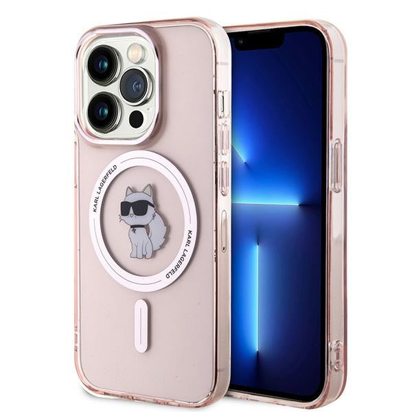 MagSafe hoesje voor Apple iPhone 14 Pro Max, Karl Lagerfeld, IML Choupette, Roze