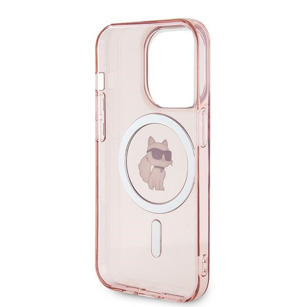 MagSafe hoesje voor Apple iPhone 14 Pro Max, Karl Lagerfeld, IML Choupette, Roze