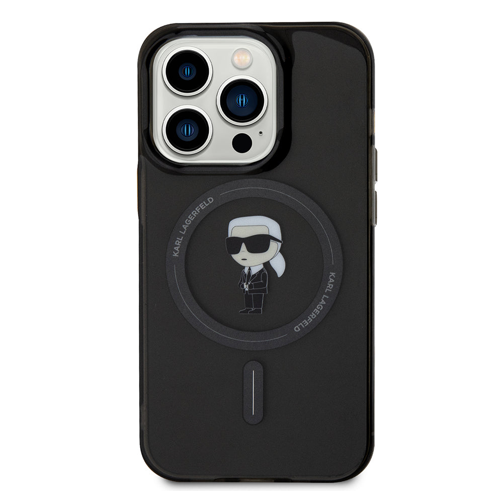 MagSafe Case for Apple iPhone 14 Pro Max, Karl Lagerfeld, IML Ikonik Karl, Black