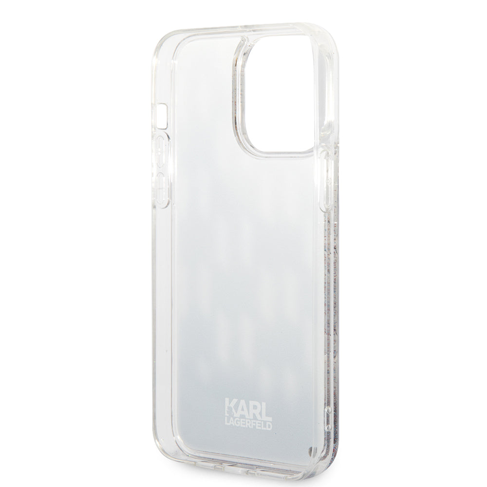 Housse MagSafe pour Apple iPhone 14 Pro Max, Karl Lagerfeld, Monogram Liquid Glitter, Noire