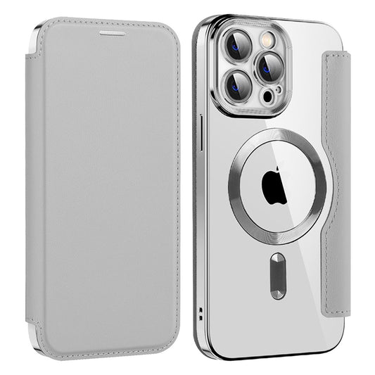 MagSafe-hoes voor Apple iPhone 14 Pro Max, Techsuit, SmartMag Book, Grijs