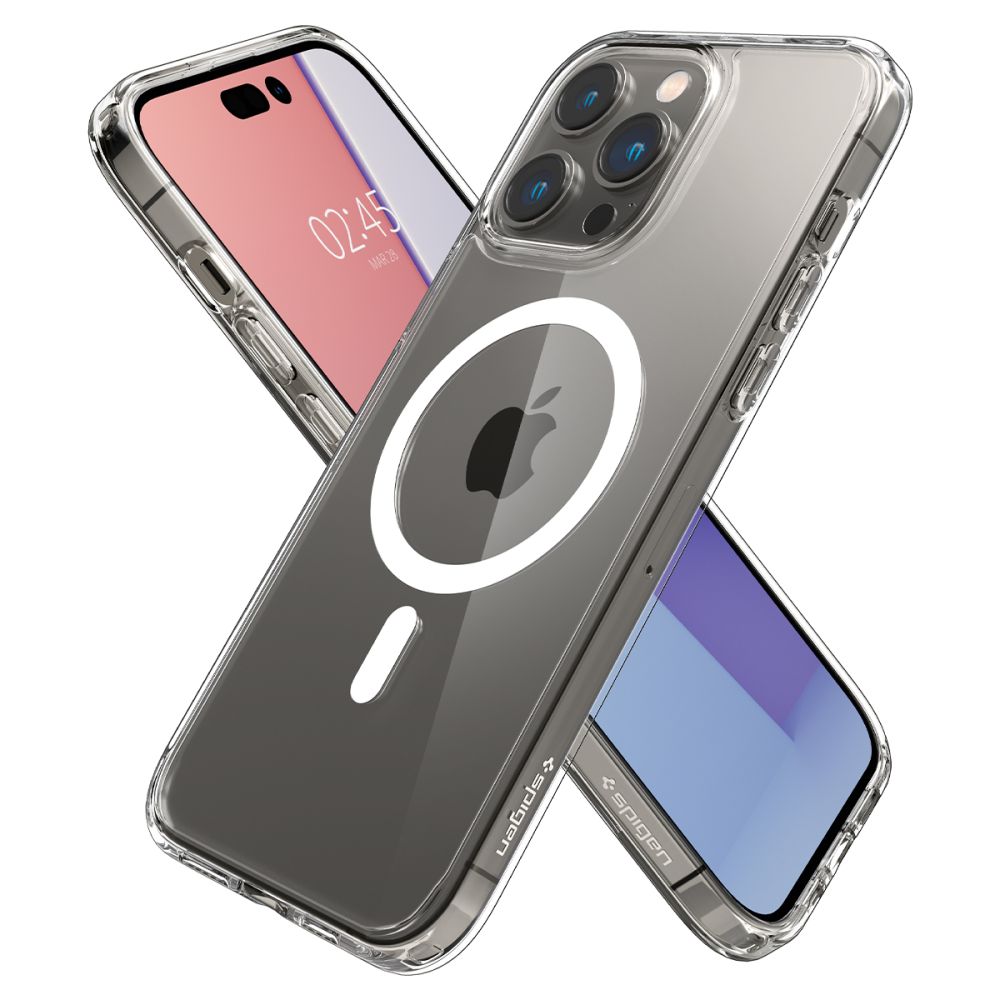 MagSafe hoesje voor Apple iPhone 14 Pro, Spigen, Ultra Hybrid, Wit