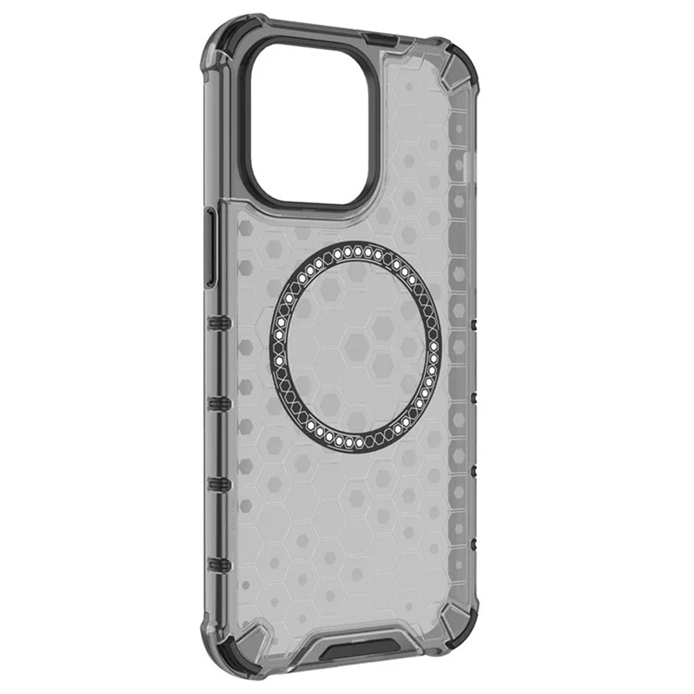 Coque MagSafe pour Apple iPhone 14 Pro, Techsuit, HoneyComb Shield, Blanche
