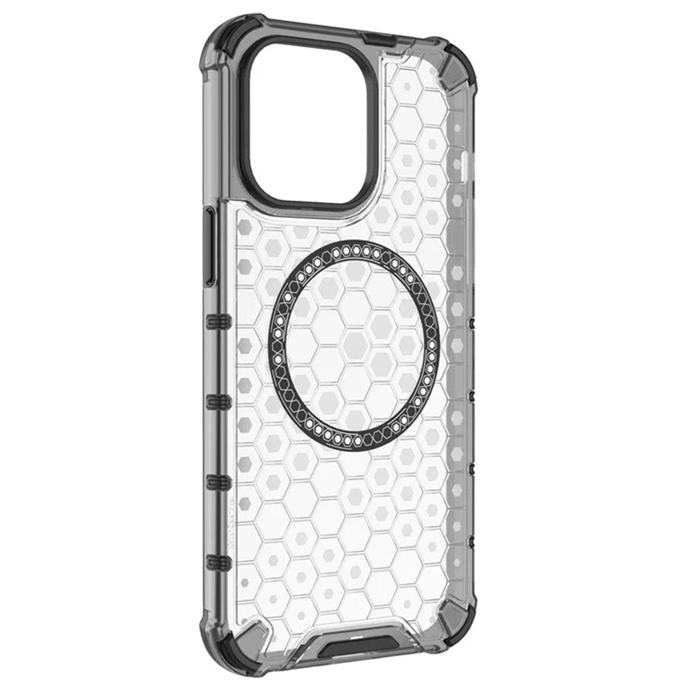 Coque MagSafe pour Apple iPhone 14 Pro, Techsuit, HoneyComb Shield, Noire