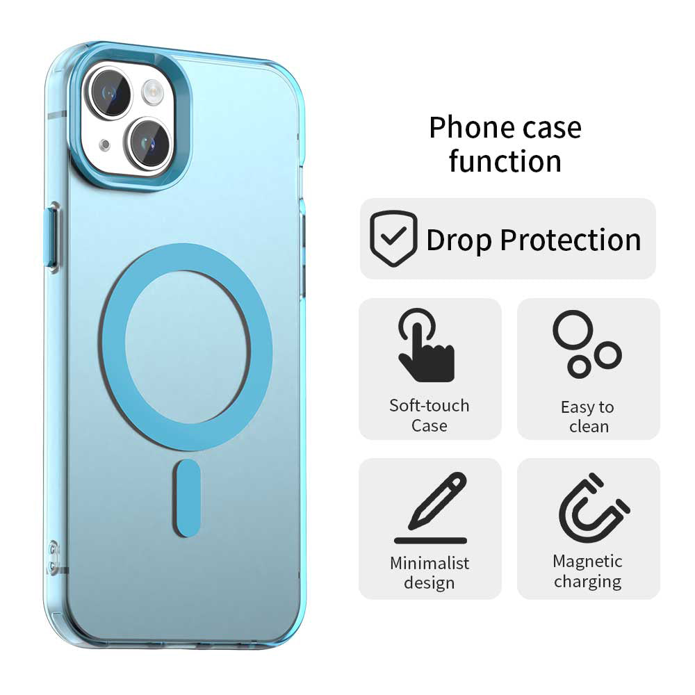 Coque MagSafe pour Apple iPhone 14, Techsuit, CandyCase, Bleue