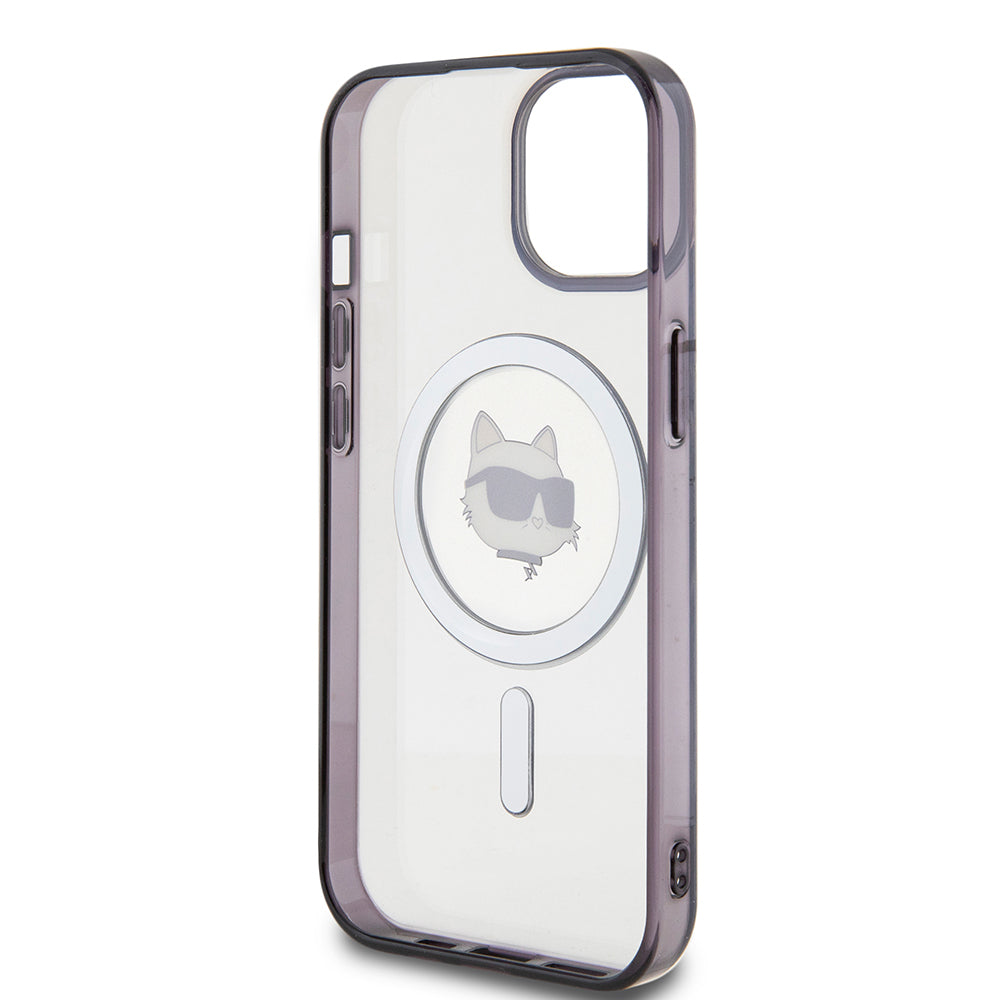 MagSafe Hülle für Apple iPhone 15, Karl Lagerfeld, IML Choupette's Head, Transparent