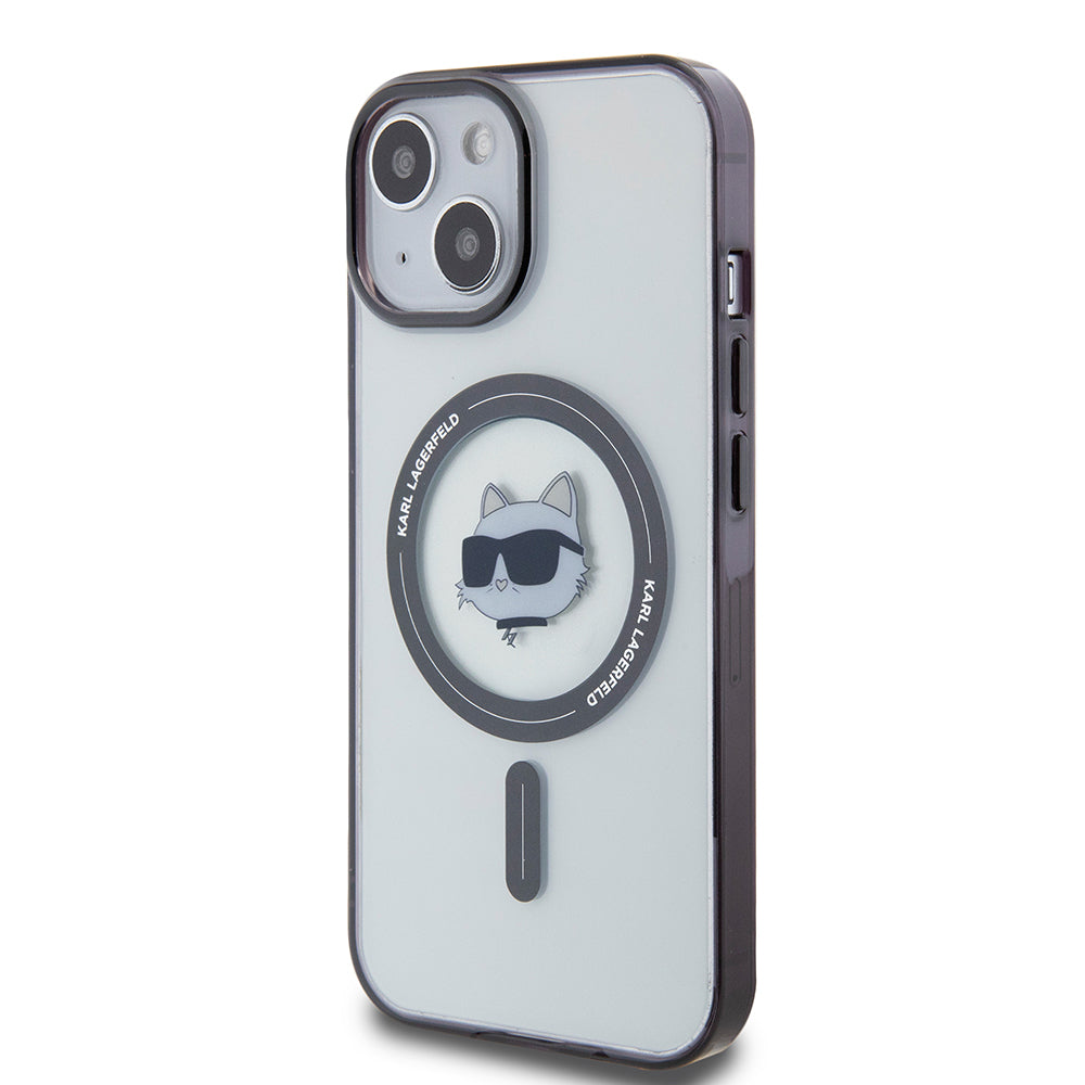 MagSafe Hülle für Apple iPhone 15, Karl Lagerfeld, IML Choupette's Head, Transparent