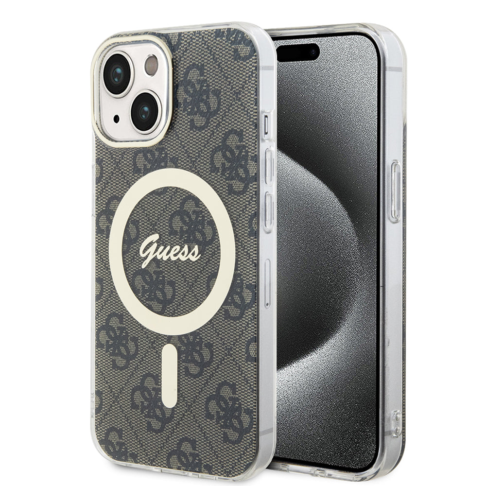 Étui MagSafe pour Apple iPhone 15 Plus, Guess, IML 4G, Marron