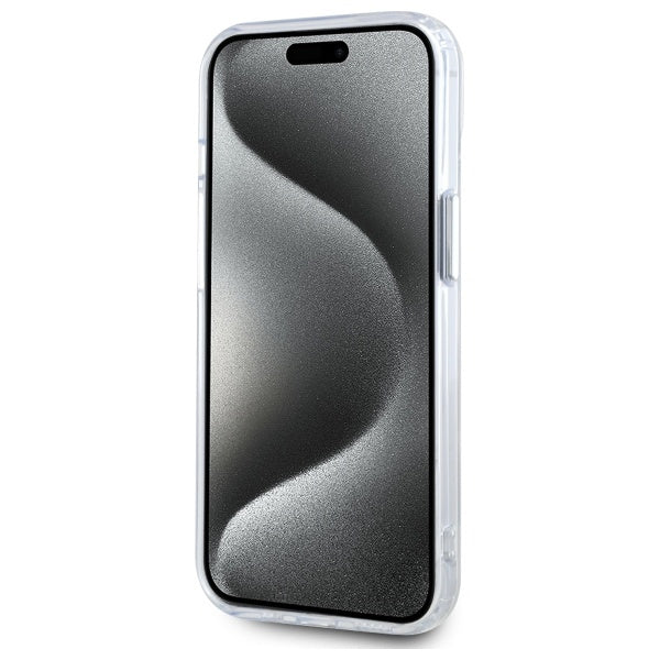 MagSafe Case for Apple iPhone 15 Plus, Karl Lagerfeld, IML Metal Choupette's Head, White
