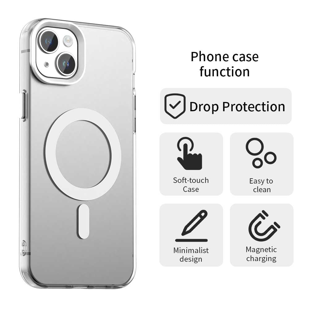 Coque MagSafe pour Apple iPhone 15 Plus, Techsuit, CandyCase, Blanche