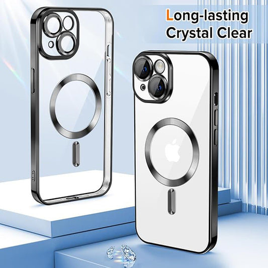 Coque MagSafe pour Apple iPhone 15 Plus, Techsuit, Luxury Crystal, Noire