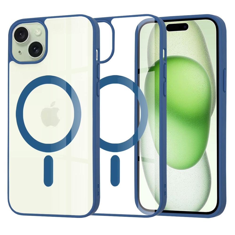 Coque MagSafe pour Apple iPhone 15 Plus, Techsuit, Pro, Bleue
