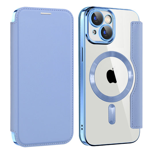 MagSafe-hoes voor Apple iPhone 15 Plus, Techsuit, SmartMag Book, Blauw