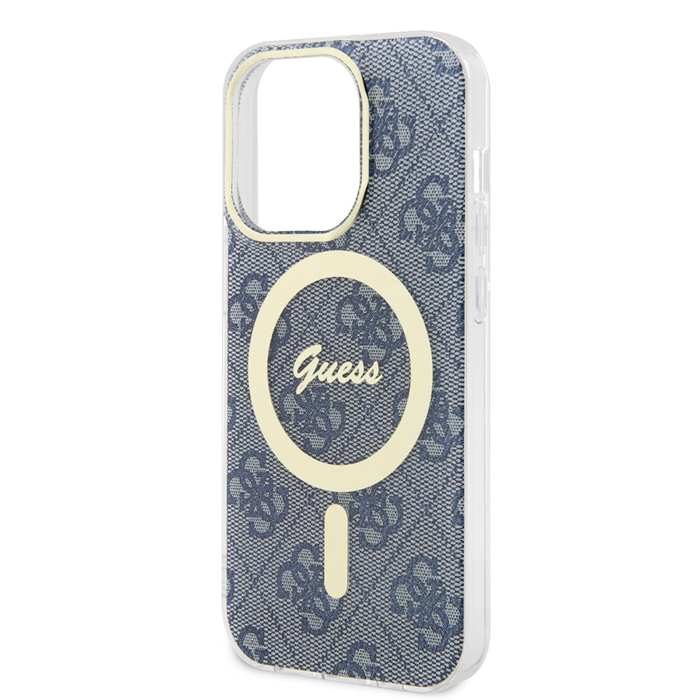 Étui MagSafe pour Apple iPhone 15 Pro, Guess, IML 4G, Bleu