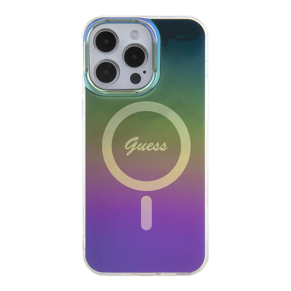 Coque MagSafe pour Apple iPhone 15 Pro, Guess, IML Iridescent, Multicolore