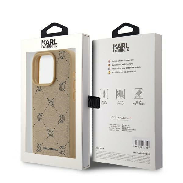 Étui MagSafe pour Apple iPhone 15 Pro, Karl Lagerfeld, Karl's Head, Beige