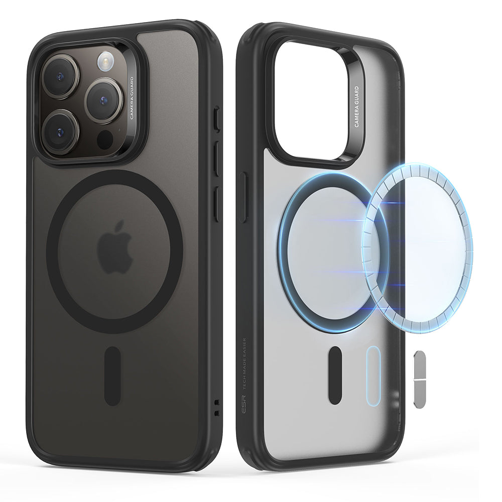 MagSafe hoesje voor Apple iPhone 15 Pro Max, ESR, Classic Hybrid, Satijnzwart