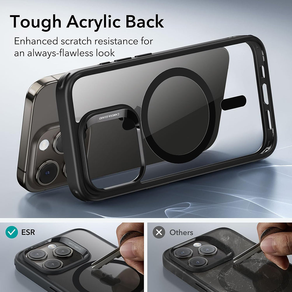 MagSafe Case for Apple iPhone 15 Pro Max, ESR, Classic Hybrid, Black Transparent
