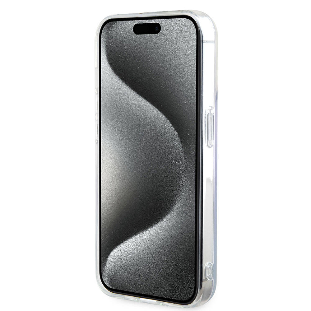 Coque MagSafe pour Apple iPhone 15 Pro Max, Guess, IML Iridescent, Violet