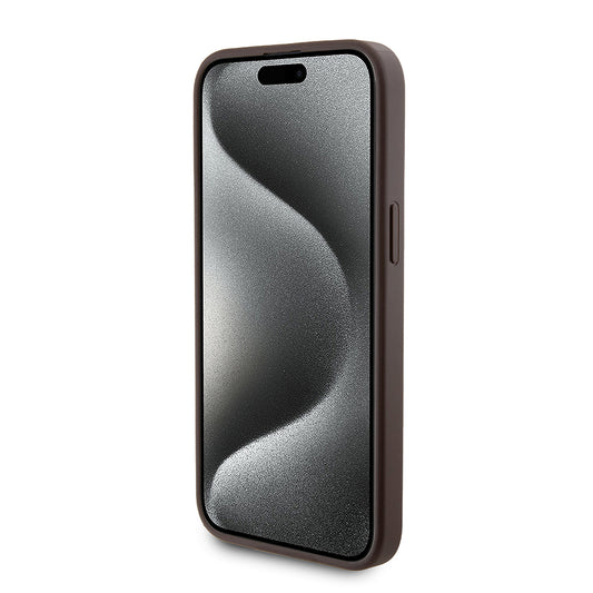 Étui MagSafe pour Apple iPhone 15 Pro Max, Guess, Powerbank 4G Metal Logo, Marron