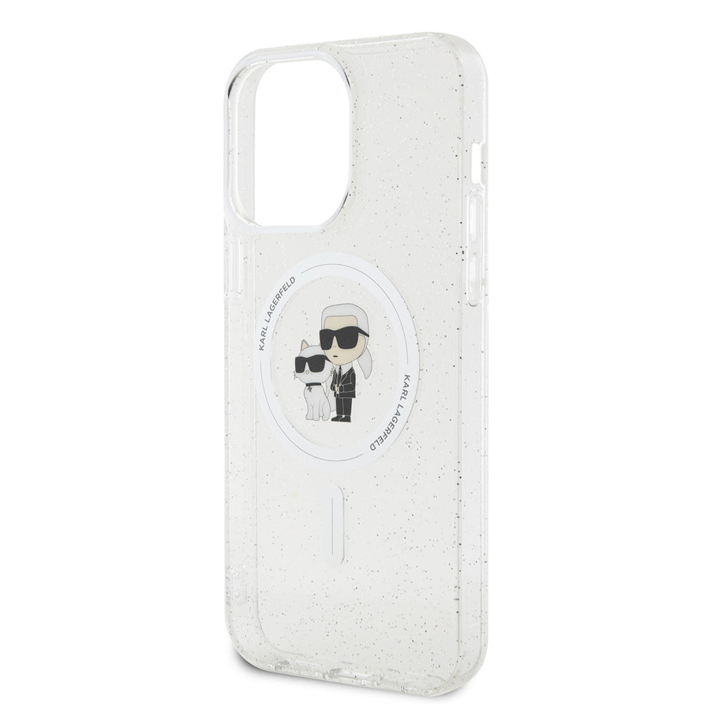 MagSafe hoes voor Apple iPhone 15 Pro Max, Karl Lagerfeld, Glitter, Transparant