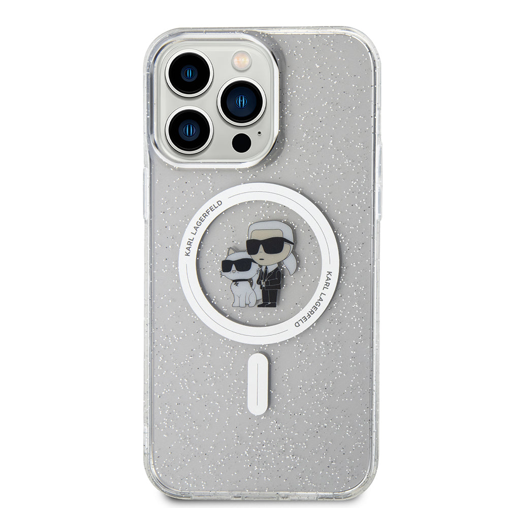 MagSafe hoes voor Apple iPhone 15 Pro Max, Karl Lagerfeld, Glitter, Transparant