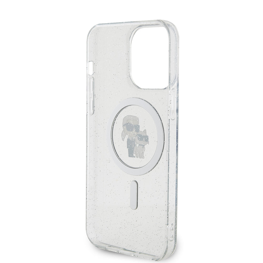 MagSafe hoes voor Apple iPhone 15 Pro Max, Karl Lagerfeld, Glitter, Transparant