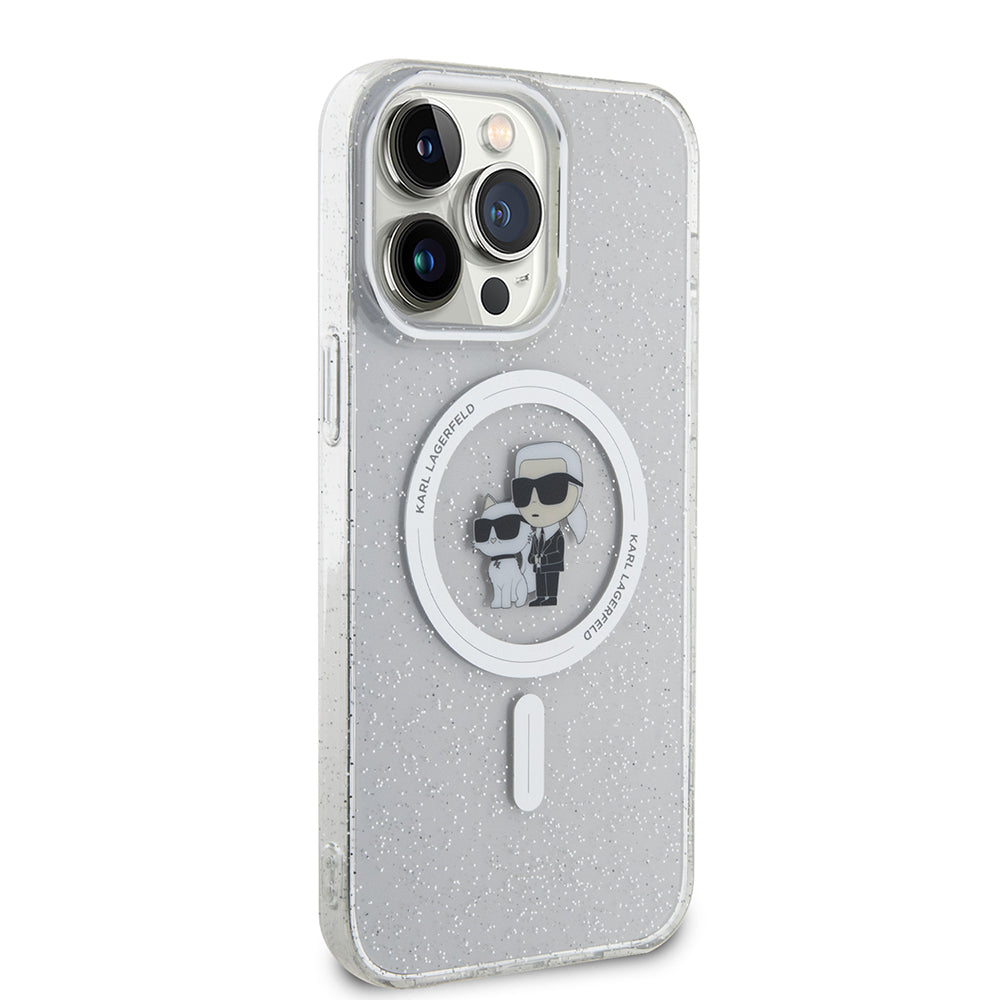 MagSafe hoes voor Apple iPhone 15 Pro Max, Karl Lagerfeld, Glitter, Transparant
