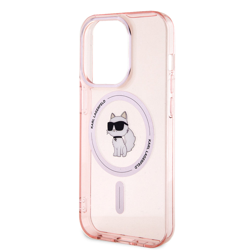 MagSafe Case for Apple iPhone 15 Pro Max, Karl Lagerfeld, IML Choupette, Pink