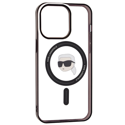 MagSafe hoesje voor Apple iPhone 15 Pro Max, Karl Lagerfeld, IML Karl's Head, Transparant