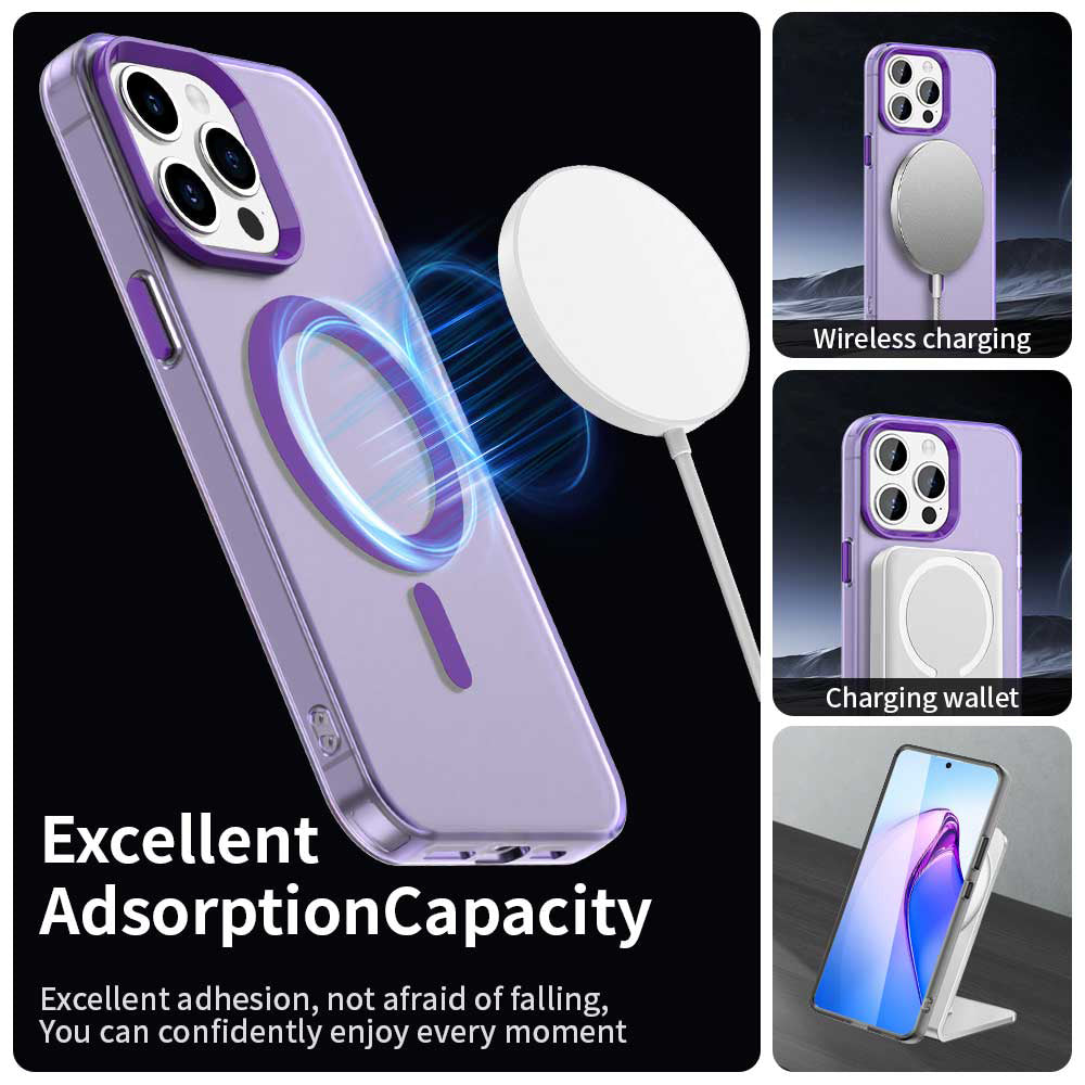 Coque MagSafe pour Apple iPhone 15 Pro Max, Techsuit, CandyCase, Violet