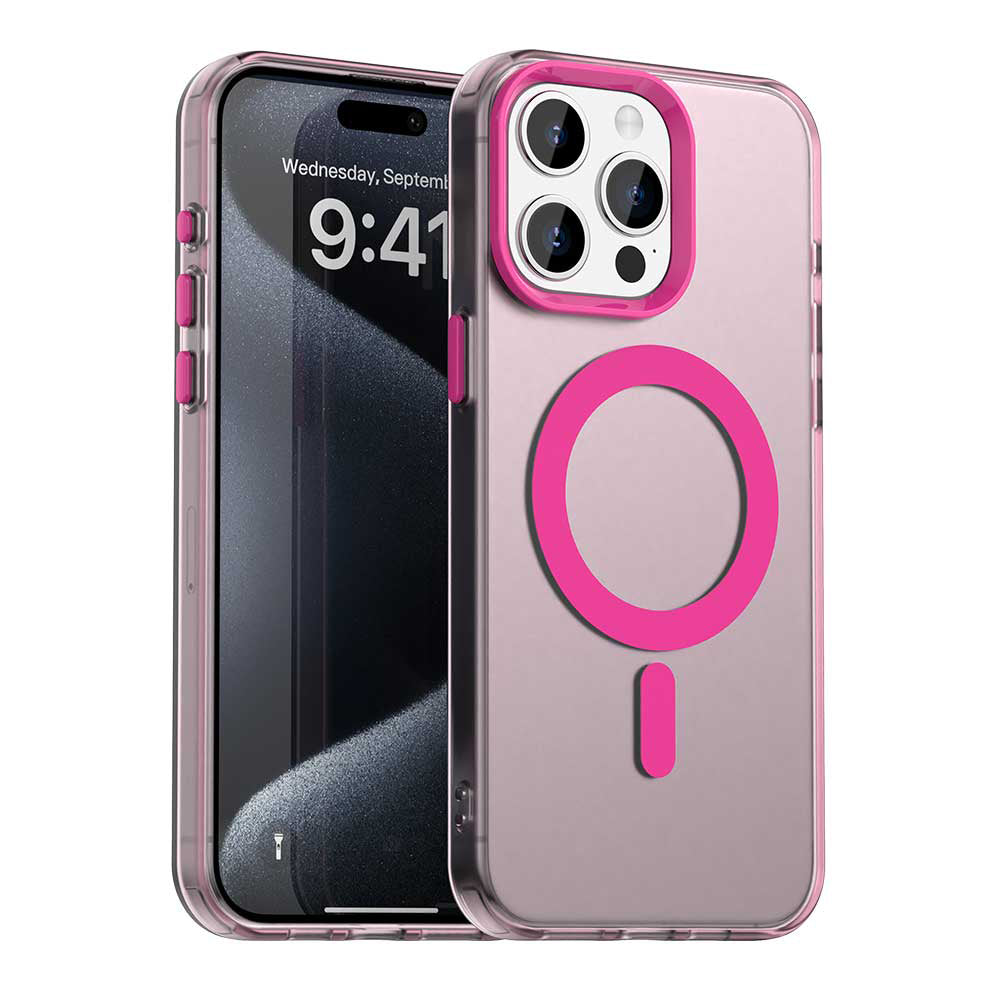 Coque MagSafe pour Apple iPhone 15 Pro Max, Techsuit, CandyCase, Rose