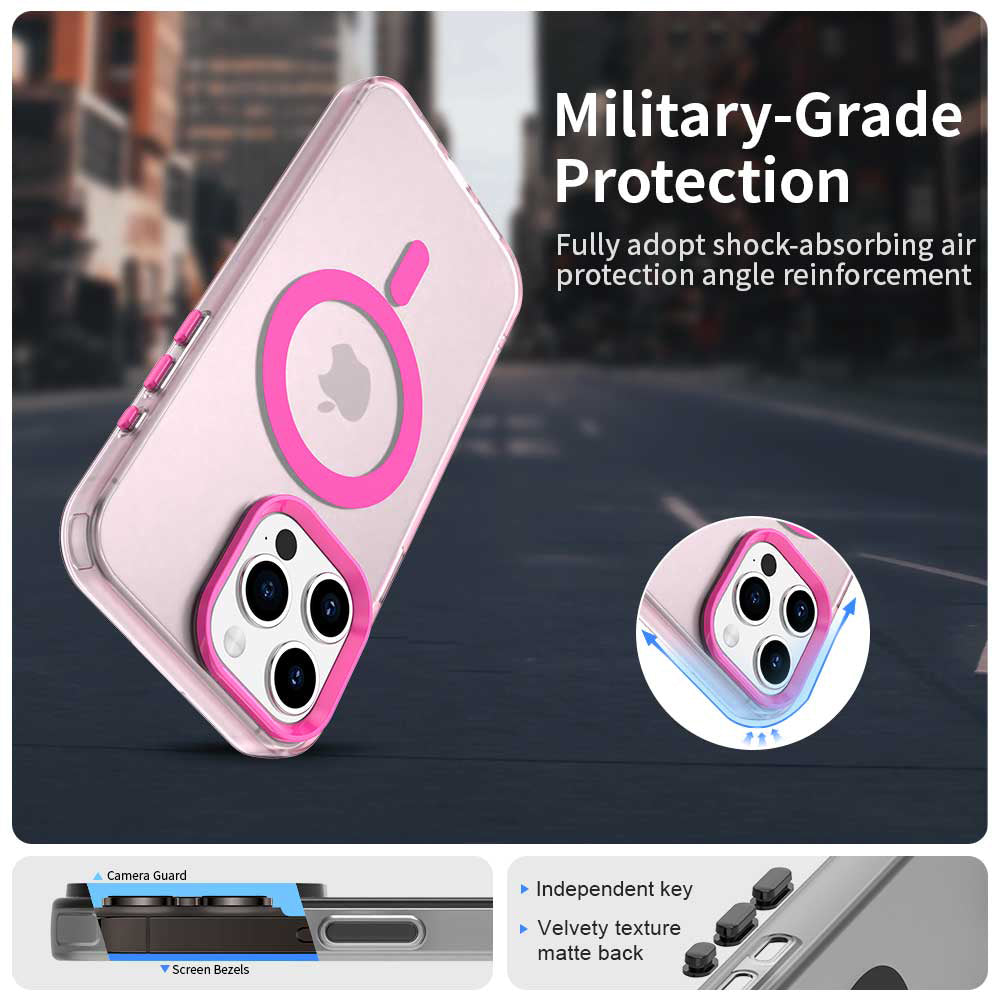 Coque MagSafe pour Apple iPhone 15 Pro Max, Techsuit, CandyCase, Rose