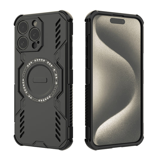 Coque MagSafe pour Apple iPhone 15 Pro, Techsuit, ArmorMag, Noire