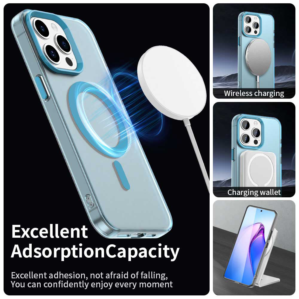 Coque MagSafe pour Apple iPhone 15 Pro, Techsuit, CandyCase, Bleue
