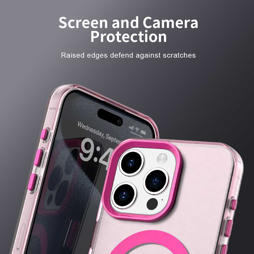 Coque MagSafe pour Apple iPhone 15 Pro, Techsuit, CandyCase, Rose
