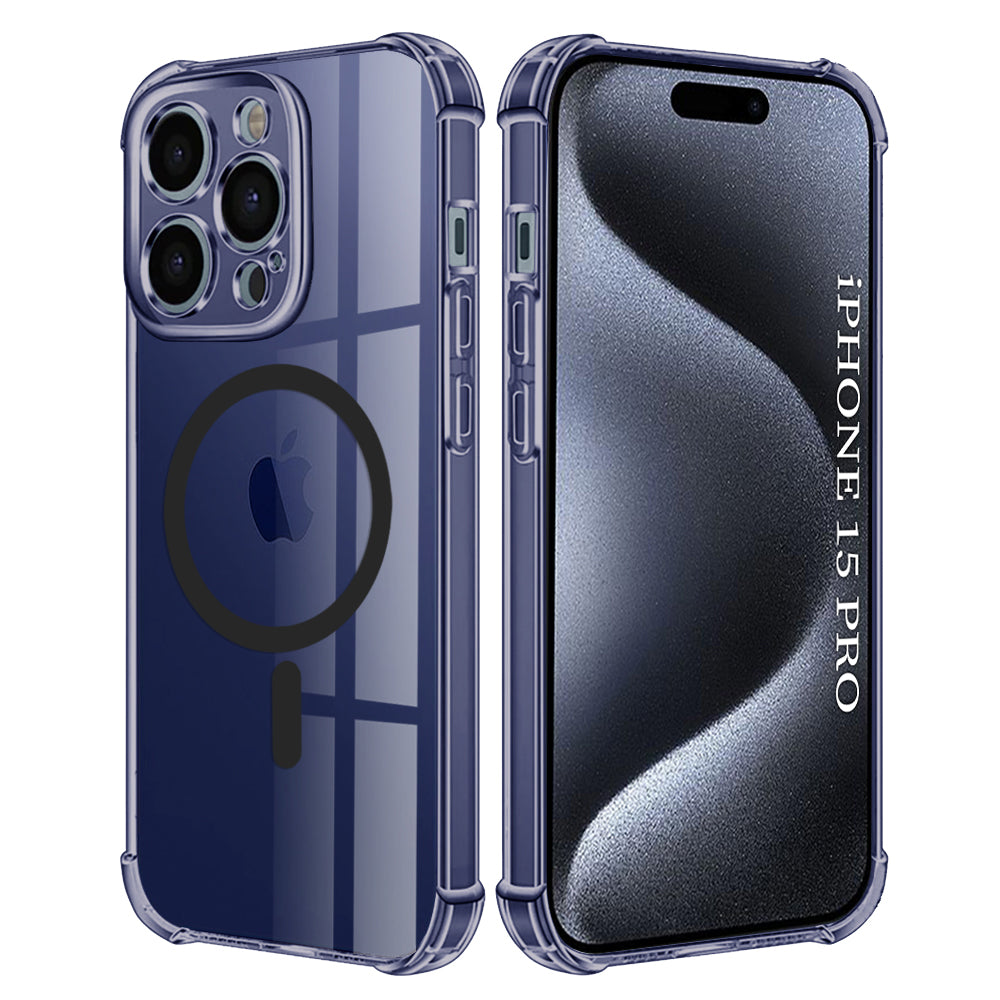 Coque MagSafe pour Apple iPhone 15 Pro, Techsuit, Transparent Antichoc, Fumé