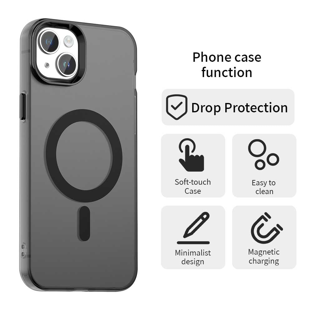 Coque MagSafe pour Apple iPhone 15, Techsuit, CandyCase, Noire