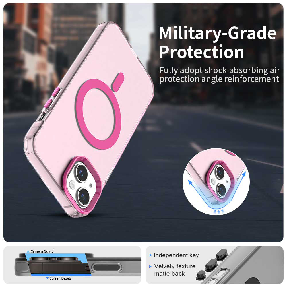 Coque MagSafe pour Apple iPhone 15, Techsuit, CandyCase, Rose