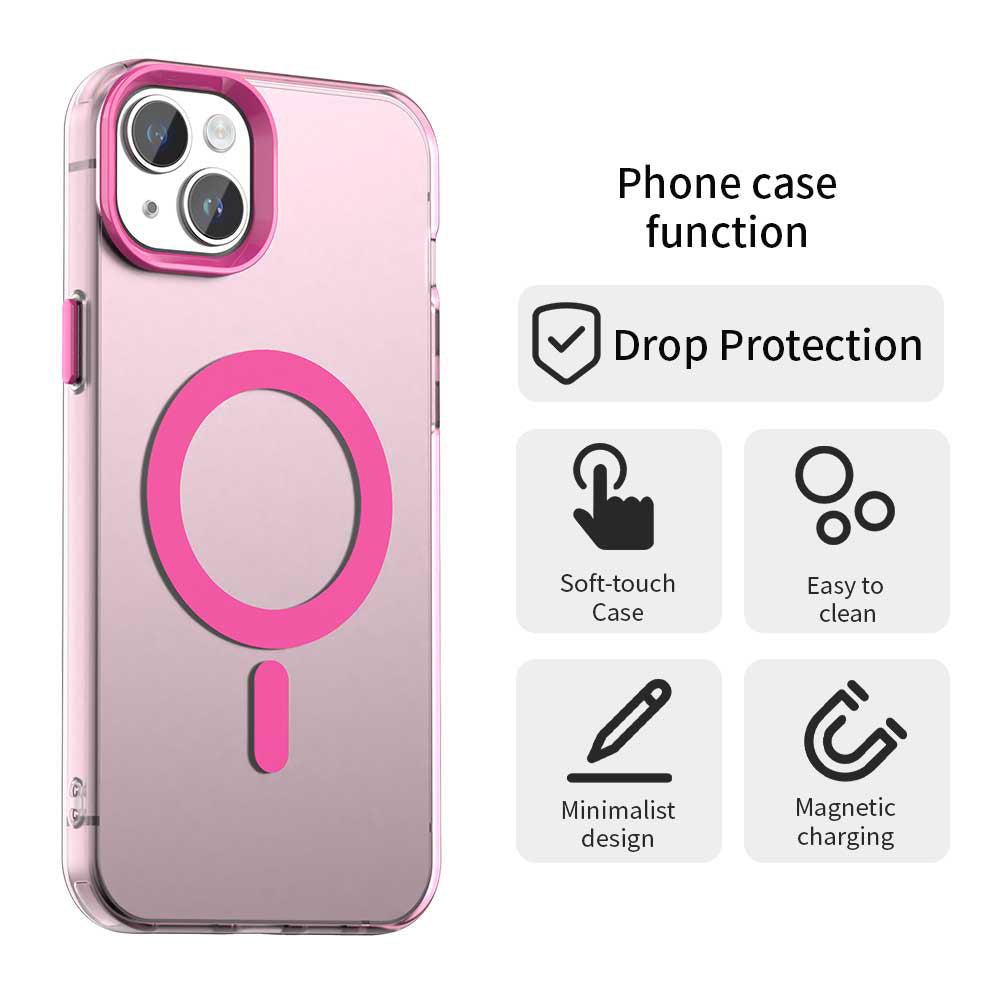 Coque MagSafe pour Apple iPhone 15, Techsuit, CandyCase, Rose