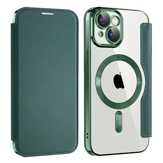MagSafe-hoes voor Apple iPhone 15, Techsuit, SmartMag Book, Groen