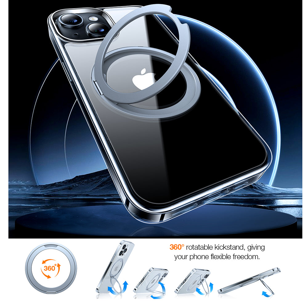 Coque MagSafe pour Apple iPhone 15, Torras, Ostand Pro, Transparente