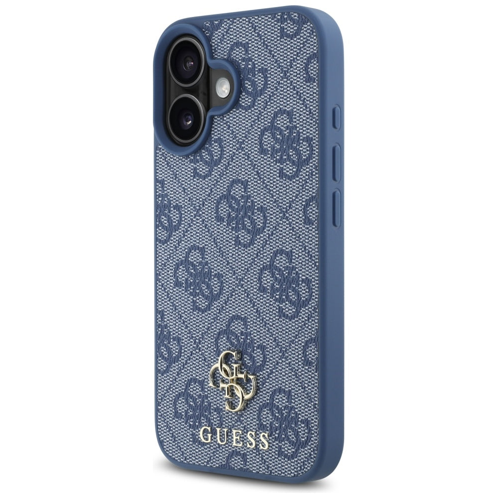MagSafe hoesje voor Apple iPhone 16, Guess, 4G Small en Classic Logo, Blauw